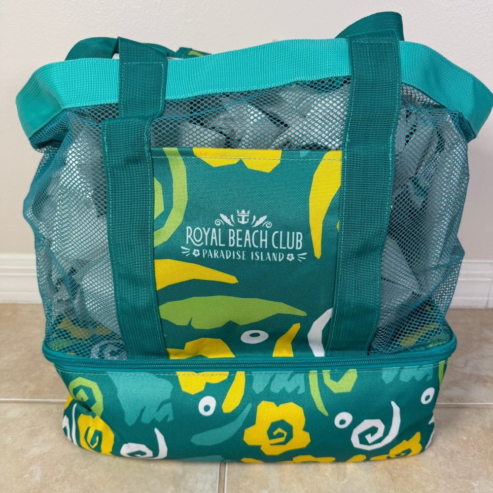 Royal Caribbean Beach Club Tote Bag Teal Mesh Insulated Cooler Paradise Island